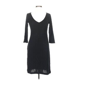 BCBG "Paris" Black 3/4 Sleeve V-Neck Jersey Knit Dress - Size M - Like New